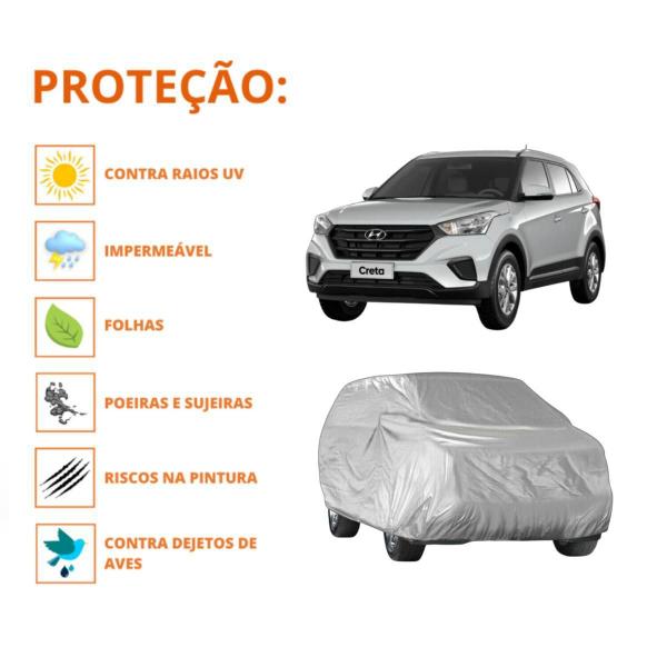 Capa Cobrir Carro Hyundai Creta Com Proteção Impermeável - Mosaner Store Imagem de Capa Cobrir Carro Hyundai Creta Com Proteção Impermeável