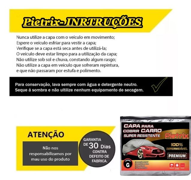 Imagem de Capa Cobrir Carro  Impermeável Proteção ss-Pietrix P M G