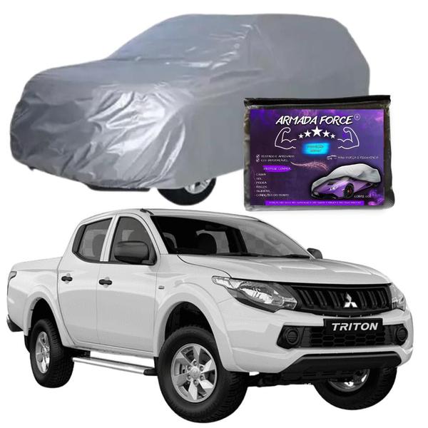 Imagem de Capa Cobrir Carro L200 TRITON 100% Forrada Armada Force 100% Impermeável Forro Total Protege Sol Chuva Poeira Lona Proteção Automotiva Hatch e Sedan