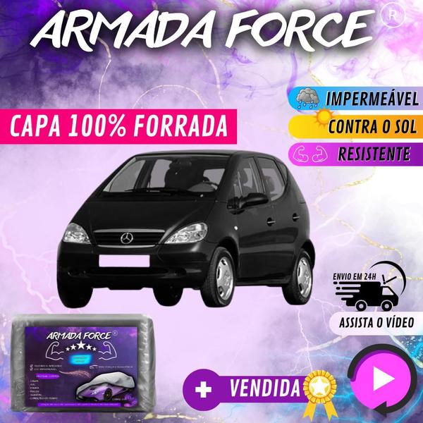 Imagem de Capa Cobrir Carro MERCEDES A160 100% Forrada Armada Force 100% Impermeável Forro Total Protege Sol Chuva Poeira Lona Proteção Automotiva Hatch e Sedan