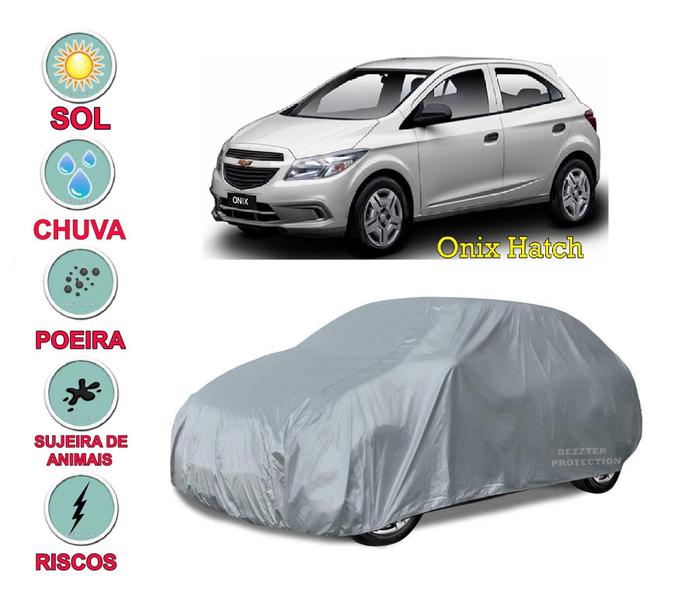 Capa cobrir carro Onix Hatch 100% Impermeável Proteção Total Bezzter Imagem de Capa cobrir carro Onix Hatch 100% Impermeável Proteção Total Bezzter