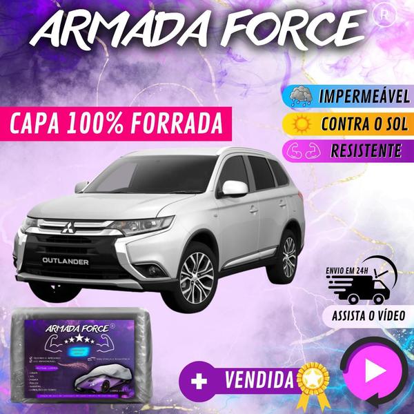 Imagem de Capa Cobrir Carro OUTLANDER 100% Forrada Armada Force 100% Impermeável Forro Total Protege Sol Chuva Lona Proteção Automotiva