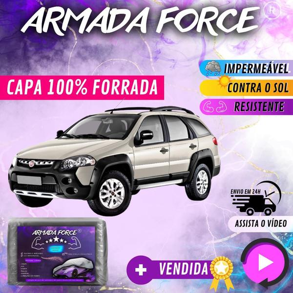 Imagem de Capa Cobrir Carro PALIO ADVENTURE 100% Forrada Armada Force 100% Impermeável Forro Total Protege Sol Chuva  Lona Proteção Automotiva Hatch e Sedan