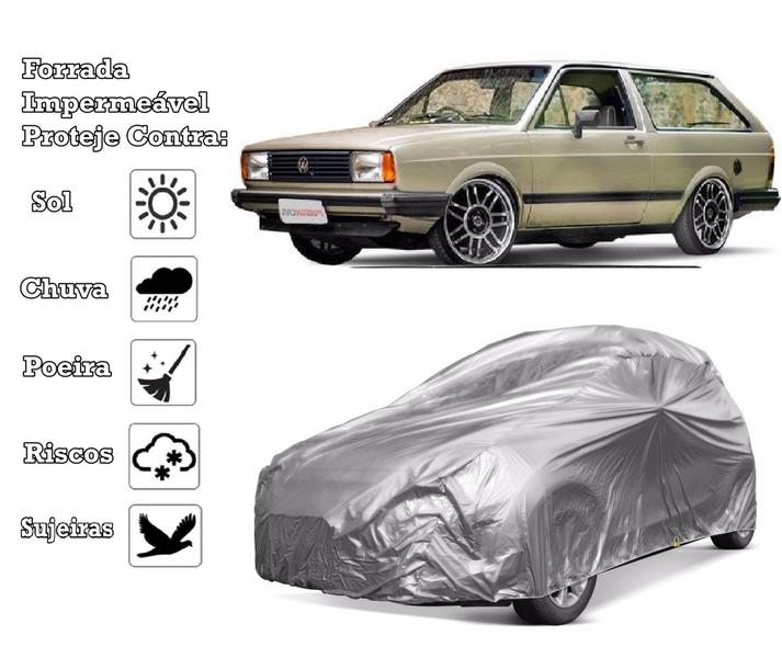 Imagem de Capa Cobrir Carro Parati Forrada e 100% Impermeável Bezz Protege Sol e Chuva