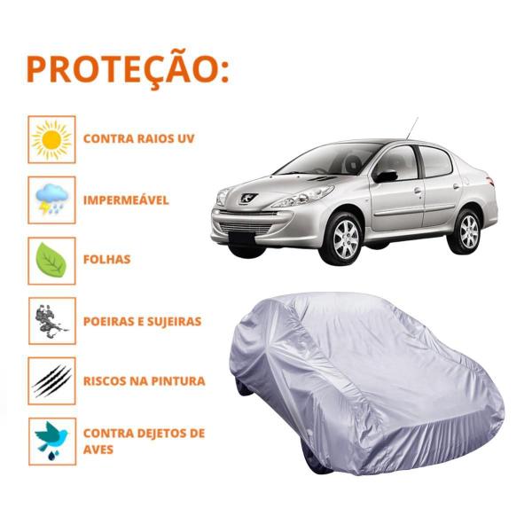 Capa Cobrir Carro Peugeot 207 Sedan Com Proteção Impermeável - Mosaner Store Imagem de Capa Cobrir Carro Peugeot 207 Sedan Com Proteção Impermeável