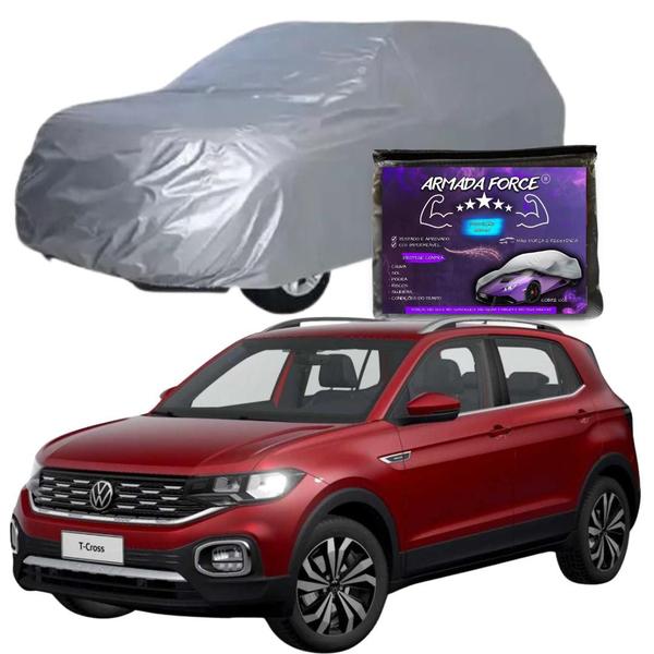 Capa Cobrir Carro T-CROSS 100% Forrada Armada Force 100% Impermeável Forro Total Protege Sol Chuva Poeira Lona Proteção Automotiva Hatch e Sedan Imagem de Capa Cobrir Carro T-CROSS 100% Forrada Armada Force 100% Impermeável Forro Total Protege Sol Chuva Poeira Lona Proteção Automotiva Hatch e Sedan