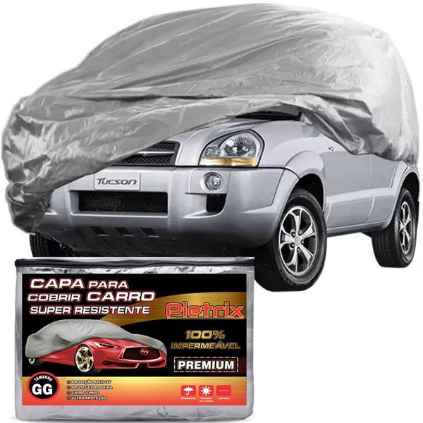 Imagem de Capa Cobrir Carro TUCSON ANTIGA 100% Impermeável Forro Protege Sol Chuva Lona Proteção Automotiva