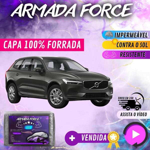 Imagem de Capa Cobrir Carro VOLVO XC60 100% Forrada Armada Force 100% Impermeável Forro Total Protege Sol Chuva Poeira Lona Proteção Automotiva Hatch e Sedan