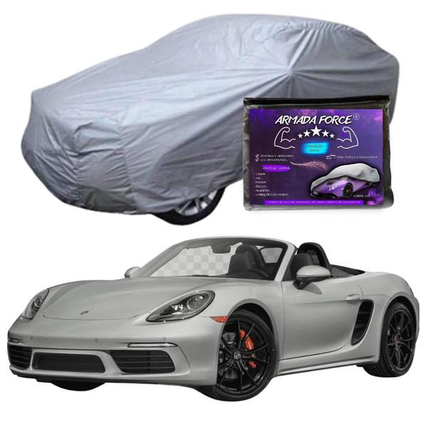 Imagem de Capa Cobrir PORSCHE BOXSTER 100% Forrada Armada Force 100% Impermeável Forro Total Protege Sol Chuva Poeira Lona Proteção Automotiva