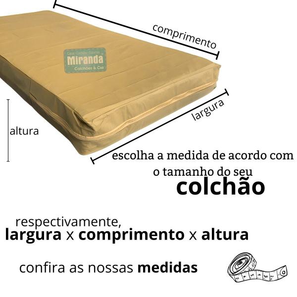 Imagem de Capa Colchão Solteiro BEGE Hospitalar Impermeável Com Zíper