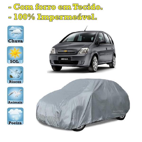 Imagem de Capa com forro cobrir carro Chevrolet Meriva 100% Impermeável Proteção Bezzter