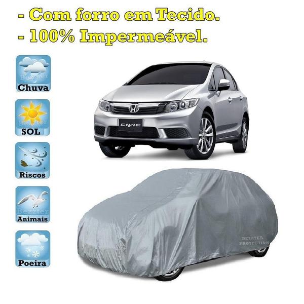 Imagem de Capa com forro cobrir carro Honda Civic 100% Impermeável Proteção Bezzter