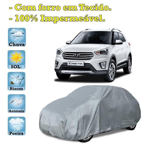 Imagem de Capa com forro cobrir carro Hyundai Creta 100% Impermeável Proteção Bezzter