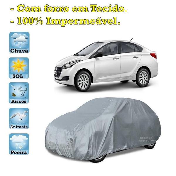 Imagem de Capa com forro cobrir carro Hyundai HB2O Sedan 100% Impermeável Proteção Bezzter