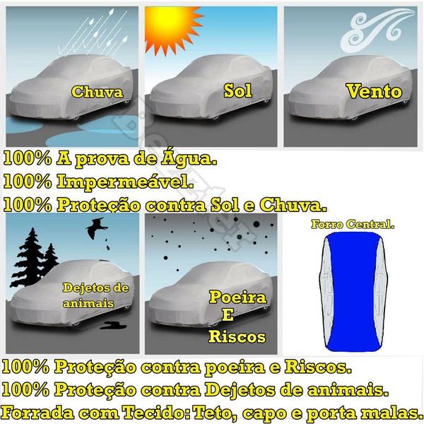 Imagem de Capa com forro cobrir carro Peugeot 307 100% Impermeável Proteção Bezzter