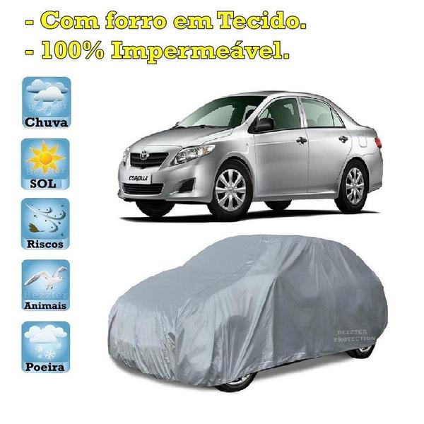 Imagem de Capa com forro cobrir carro Toyota Corolla 100% Impermeável Proteção Bezzter