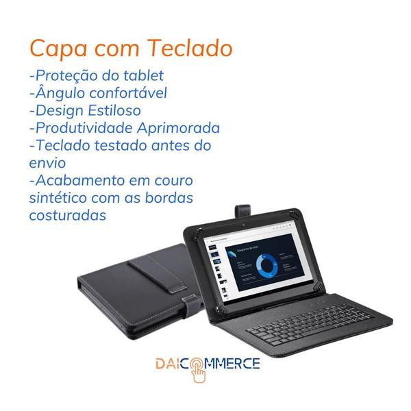 Imagem de Capa com Teclado + Mouse Sem fio Bluetooth p/ Tablet Lenovo M9