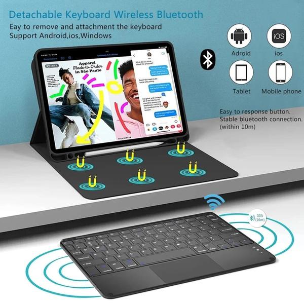 Imagem de Capa Com Teclado TouchPad + Mouse Bluetooth Para Tablet S9 Ultra