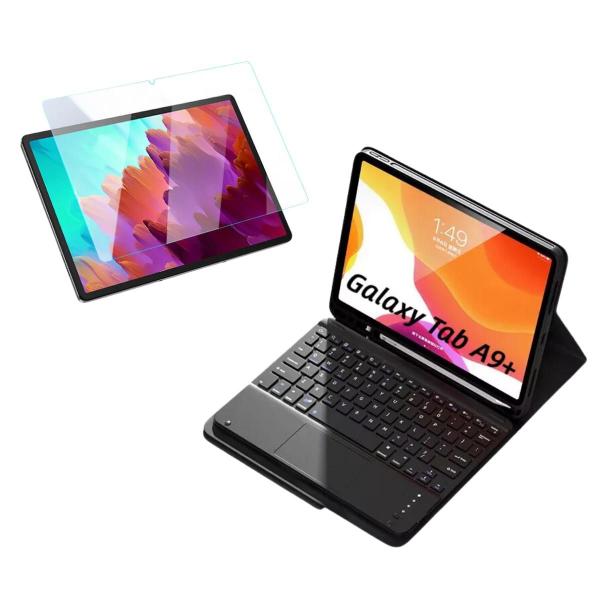 Imagem de Capa Com Teclado Touchpad + Pelicula Hidrogel Tab A9+ Plus