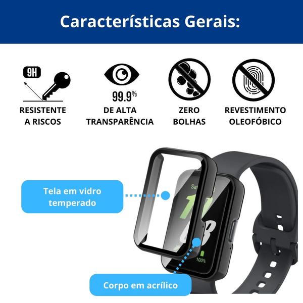 Imagem de Capa com tela de vidro para Galaxy Fit 3 2024 - de acrilico