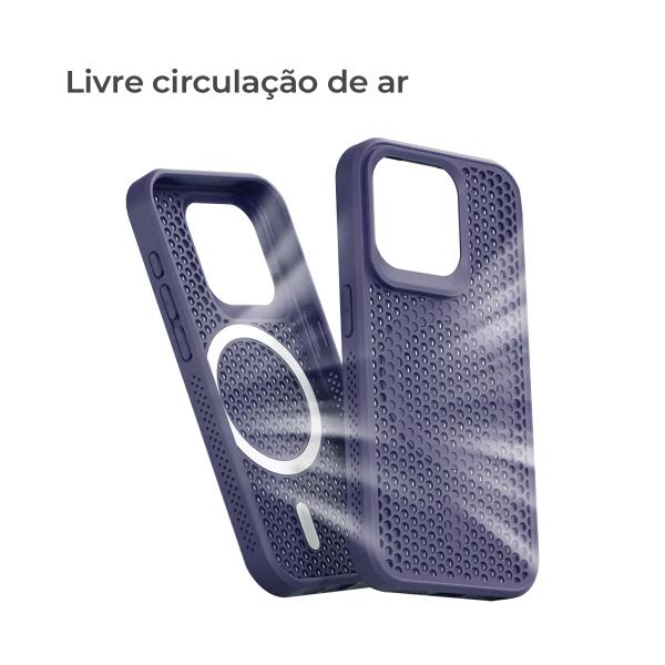 Imagem de Capa Compatível com iPhone 15 Pro com Furos Dissipador Calor