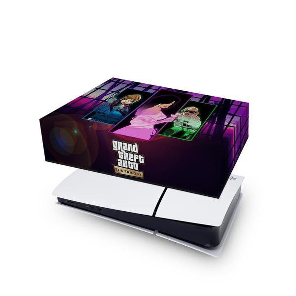 Imagem de Capa compatível PS5 Slim Horizontal Anti Poeira - GTA The Trilogy