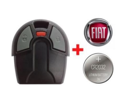 Imagem de Capa Controle Alarme Fiat Uno Palio Strada + Logo Vermelho + Bateria Oca