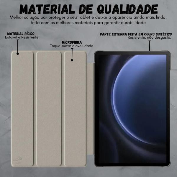 Imagem de Capa Couro Magnética Para Samsung Tab S9 Fe+ 12.4 X610 X616