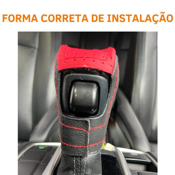 Imagem de Capa Couro Manopla Alavanca Câmbio Automático Honda Civic G10 2017 2018 2019 2020 2021