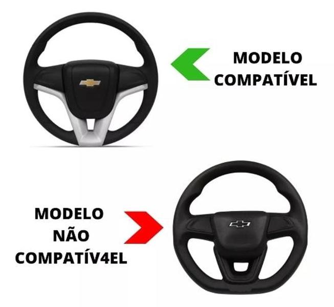 Imagem de Capa Cromada Volante Tracker Cruze Spin Cobalt Onix Prisma Sonic (3 Peças)