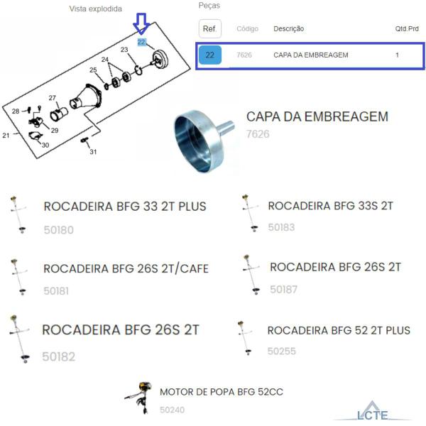 Imagem de Capa Da Embreagem Motor De Popa 52cc Buffalo Original