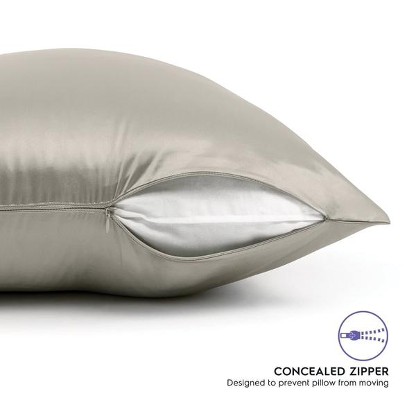 Capa de almofada de seda Tafts 100% Pure Mulberry 6A Silk 22 mm Taupe Imagem de Capa de almofada de seda Tafts 100% Pure Mulberry 6A Silk 22 mm Taupe