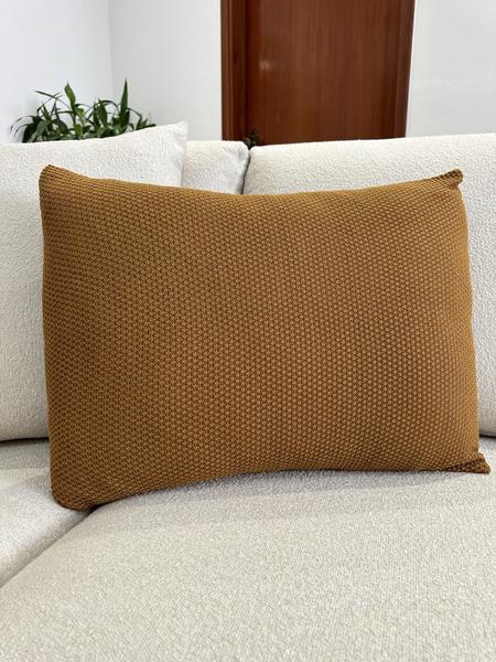 Imagem de Capa De Almofada Decorativa Lisa Tricot 60x40 Sofa Cama