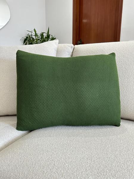 Imagem de Capa De Almofada Decorativa Lisa Tricot 60x40 Sofa Cama