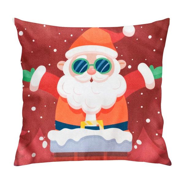 Imagem de Capa de Almofada Decorativa Natalina Papai Noel Natal Kit e Unitário 43x43cm