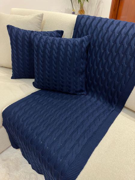 Imagem de Capa De Almofada Decorativa Tricot 45x45 Sofa Cama