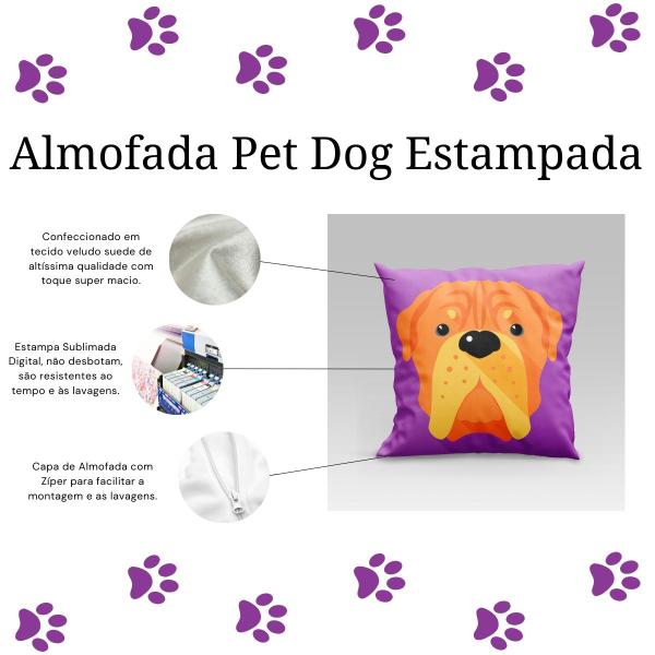 Imagem de Capa de Almofada Estampada Pet Dog em Veludo Suede 45cm x 45cm - Decoração Raças Cachorros