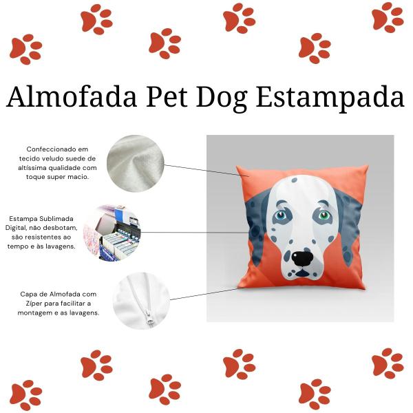 Imagem de Capa de Almofada Estampada Pet Dog em Veludo Suede 45cm x 45cm - Decoração Raças Cachorros