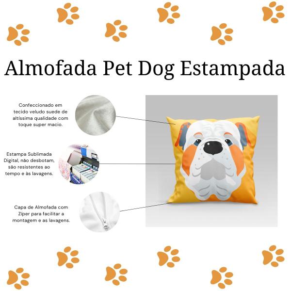 Imagem de Capa de Almofada Estampada Pet Dog em Veludo Suede 45cm x 45cm - Decoração Raças Cachorros