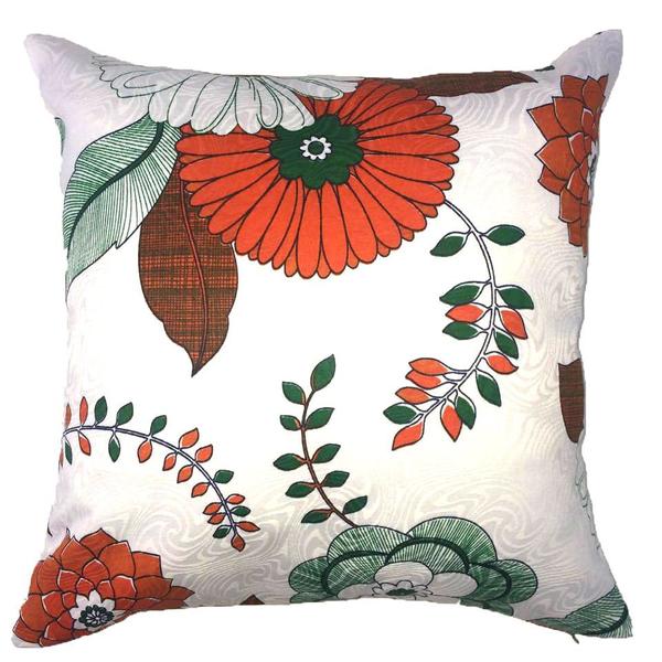 Imagem de Capa de Almofada Jacquard Flor Laranja 45x45cm