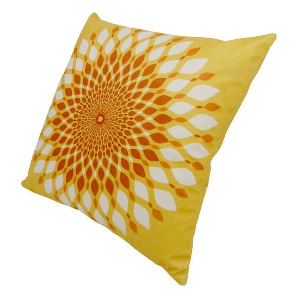 Imagem de Capa de Almofada Mandala Indiana Amarelo e Branco 44x44cm