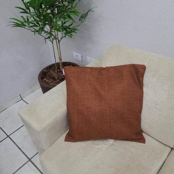 Imagem de Capa De Almofada Sala Luxo 50X50 Suede Com Ziper Terracota