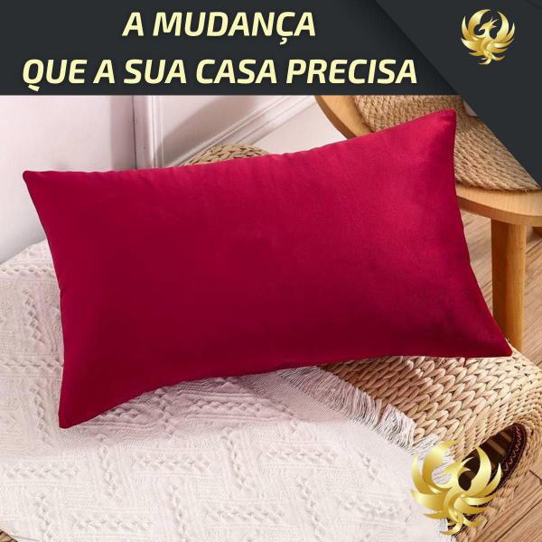 Imagem de Capa De Almofada Suede Retangular Decorativas 50cm X 30cm