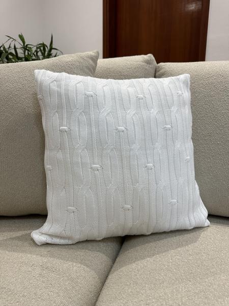 Imagem de Capa De Almofada Trançada Decorativa Tricot 45x45 Sofa Cama