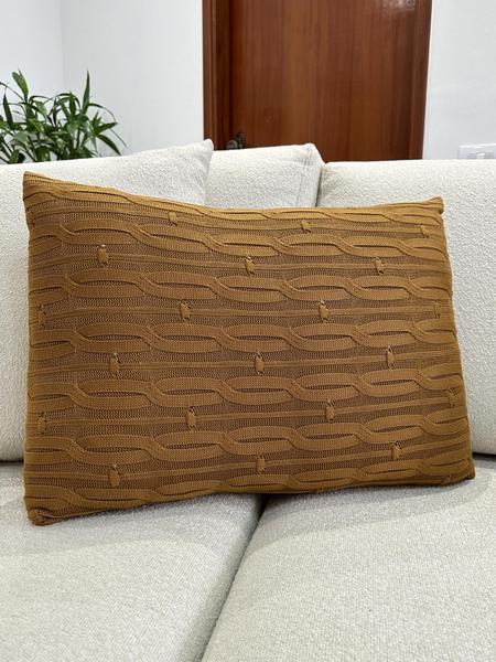 Imagem de Capa De Almofada Trançada Decorativa Tricot 60x40 Sofa Cama