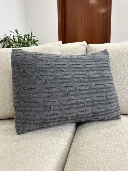 Imagem de Capa De Almofada Trançada Decorativa Tricot 60x40 Sofa Cama