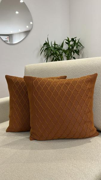 Imagem de Capa De Almofada Tricot 45x45 Decorativa Sofa Trico Veneza