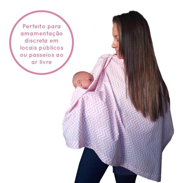 Imagem de Capa De Amamentação Avental Multiuso Proteção Para Amamentar Ao Ar Livre Menina Rosa Chevron