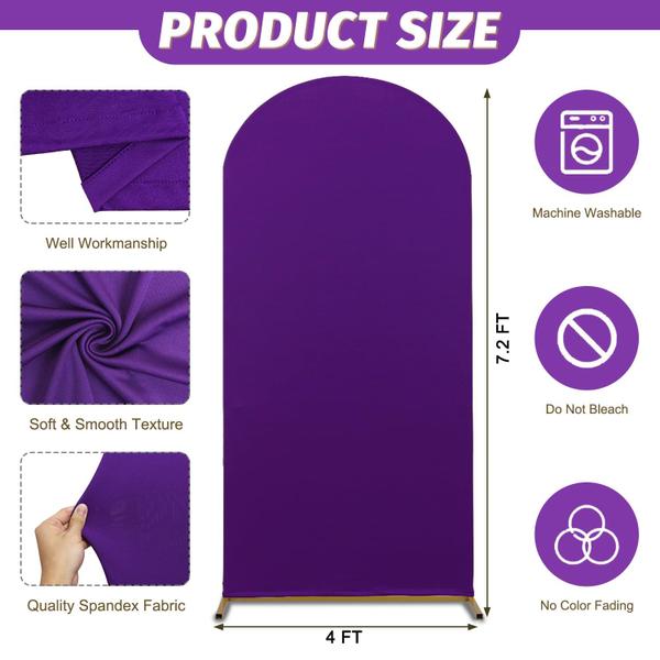 Imagem de Capa de arco de casamento MODFUNS, elastano roxo de 2,2 m para blusa redonda