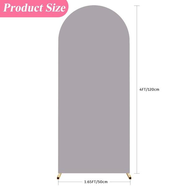 Capa de arco de casamento Putros 1,2 m de elastano cinza claro para Chiara Imagem de Capa de arco de casamento Putros 1,2 m de elastano cinza claro para Chiara